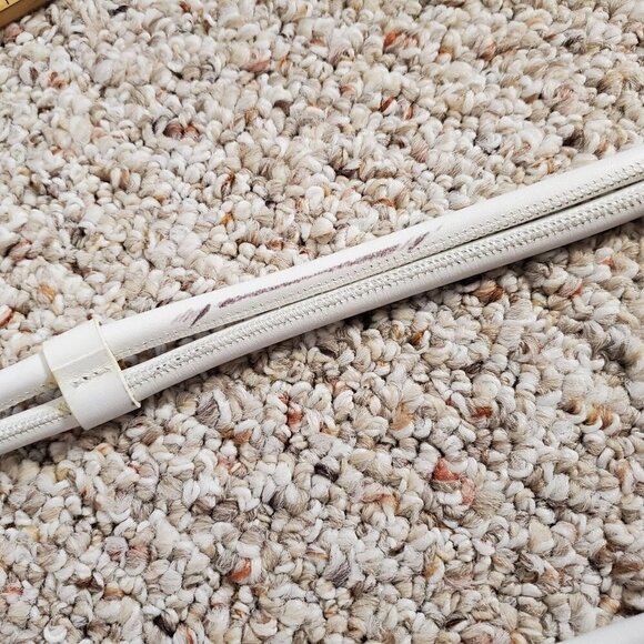 White 100% Genuine Leather Belt with Loop hardware Women O/S - Picture 16 of 16